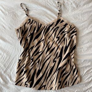 Ophelia & Co. Black and Tan Zebra Print Camisole